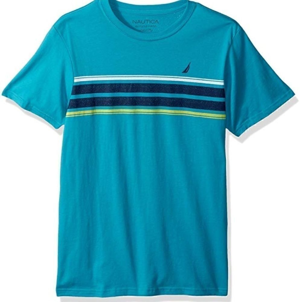 Nautica Boys' Short Sleeve Striped Crew-Neck T-Shi